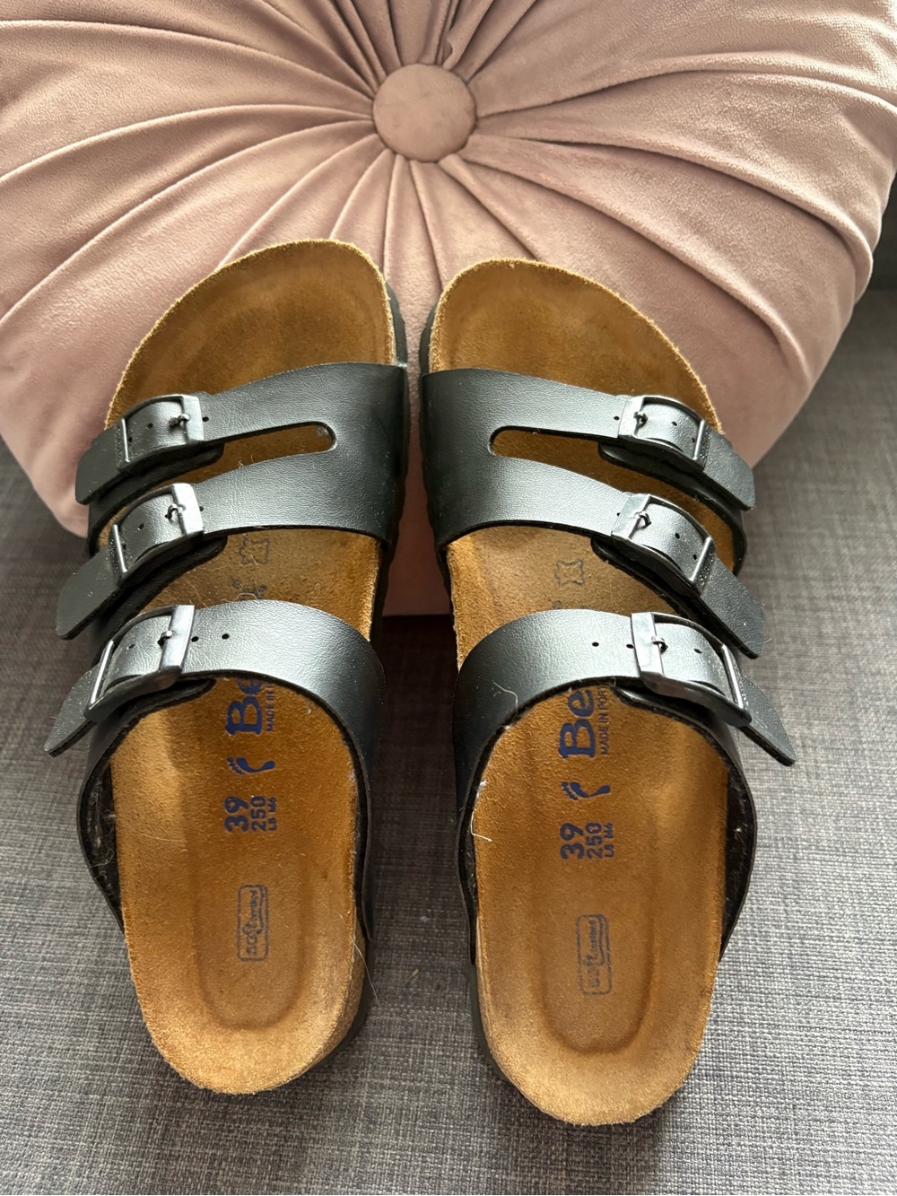 Betula by Birkenstock- Black Triple-Strap Women’s Sandal - Sz 39